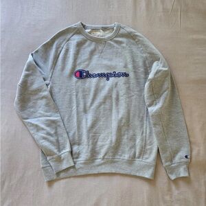 Medium Champion Men's Light Gray Crewneck Sweater